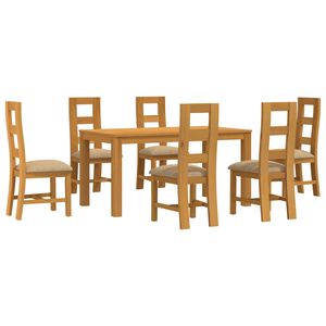 vidaXL Conjunto de sala de jantar 7 unid. Bege