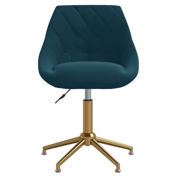 vidaXL Cadeira de jantar girat&oacute;ria veludo azul