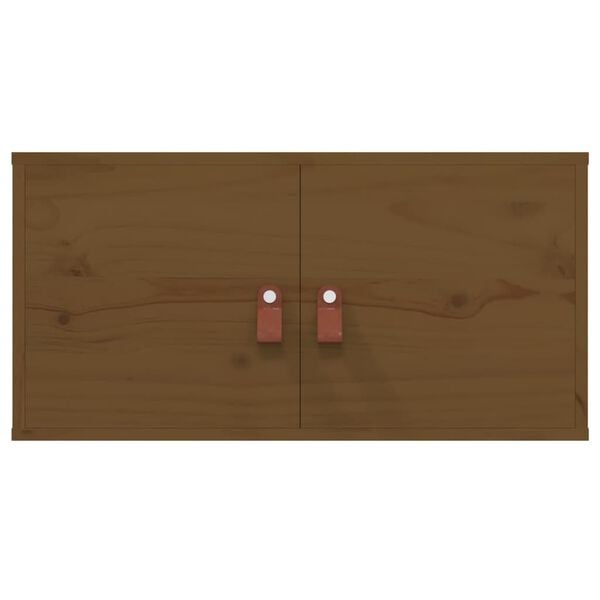 vidaXL Armários de parede 2 pcs 60x30x30 cm pinho maciço castanho-mel