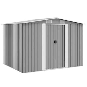 vidaXL Abrigo de jardim metal cinzento 257x205x178 cm