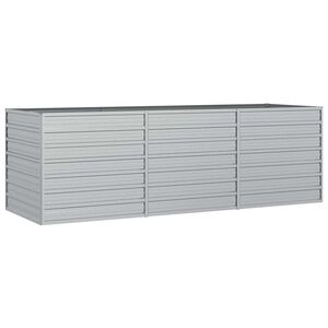 vidaXL Canteiro elevado de jardim 240x80x77cm a&ccedil;o galvanizado prateado