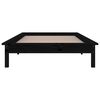 vidaXL Estrutura cama c/ LED solteiro 75x190 cm madeira maci&ccedil;a preto