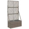 vidaXL Jardineira com Treli&ccedil;a Cinzento 70 x 30 x 135 cm vime PE