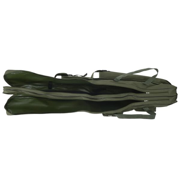 vidaXL Saco para cana de pesca 150 cm tecido oxford verde-escuro