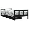 vidaXL Estrutura cama infantil c/ gavetas 90x200 cm pinho maci&ccedil;o preto