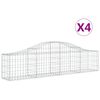 vidaXL Cestos gabi&atilde;o arqueados 4 pcs 200x30x40/60 cm ferro galvanizado