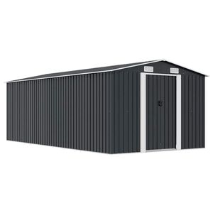 vidaXL Abrigo de jardim 257x489x181 cm metal antracite