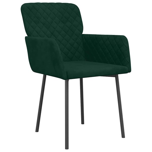 vidaXL Cadeiras de jantar 2 pcs veludo verde-escuro