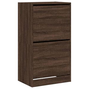 vidaXL Sapateira 2 gavetas articuladas 60x42x108cm carvalho castanho