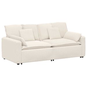 vidaXL Sof&aacute; modular com almofadas creme