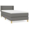 vidaXL Cama com molas/colch&atilde;o 90x190 cm tecido cinza-escuro