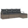 vidaXL Conjunto de Sof&aacute;s 5 unid. Cinzeto vime PE