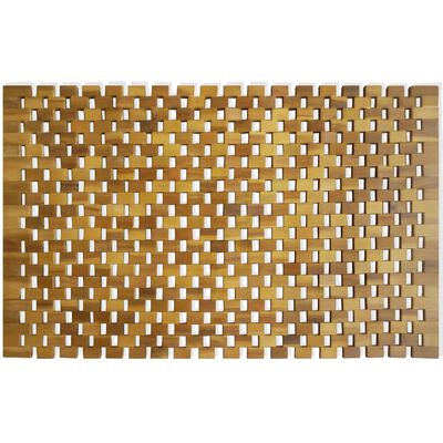 vidaXL Tapete de casa de banho em madeira de acácia 80x50 cm mosaico