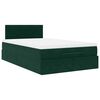 vidaXL Cama otomana com colch&atilde;o & LEDs 120x190cm veludo verde-escuro