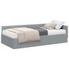 vidaXL Estrutura de Cama de Canto com Colch&atilde;o 2 unid. Cinzento-claro