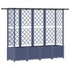 vidaXL Cama Elevada com Treli&ccedil;a e Telhado Cinzento 202 x 40 x 136 cm