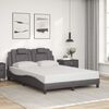 vidaXL Estrutura de cama Viana sem colch&atilde;o 140x190cm couro artificial cinzento