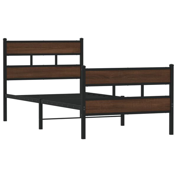 vidaXL Cama sem colch&atilde;o com cabeceira e p&eacute;s 107x203 cm