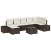 vidaXL Conjunto de Sof&aacute; de Jardim com almofada 8 pcs Castanho vime PE