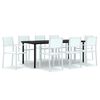 vidaXL 9 pcs conjunto de jantar para jardim branco