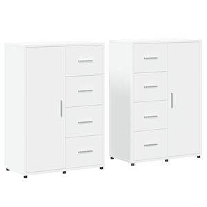 vidaXL Aparadores 2 pcs 60x31x84 cm derivados de madeira branco