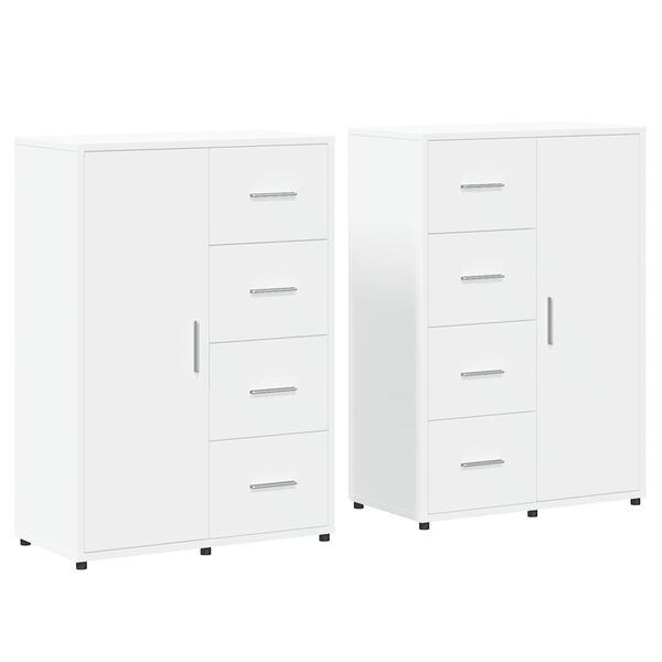 vidaXL Aparadores 2 pcs 60x31x84 cm derivados de madeira branco