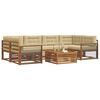 vidaXL Conjunto de Sof&aacute;s para Exterior 8 pcs Natural e Bege