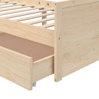 vidaXL Estrutura de cama com gavetas 90x200 cm pinho maciço