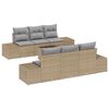 vidaXL Conjunto de Sof&aacute; de Jardim com almofada 7 pcs Bege vime PE