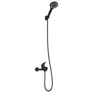 vidaXL Conjunto de Cabe&ccedil;a de Chuveiro Preto G 1 / 2 polegadas