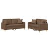 vidaXL 2 pcs conjunto de sof&aacute;s com almofadas tecido castanho