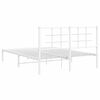 vidaXL Estrutura de cama com cabeceira 135x190 cm metal branco
