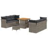 vidaXL Conjunto de Sof&aacute; de Jardim 9 unid. Cinzeto vime PE