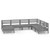 vidaXL 7 pcs conjunto lounge de jardim pinho maci&ccedil;o cinzento