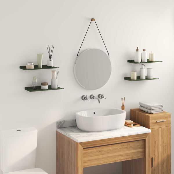 vidaXL Prateleira Flutuante 4 pcs Verde Oliva 40 x 18 x 2,5 cm A&ccedil;o