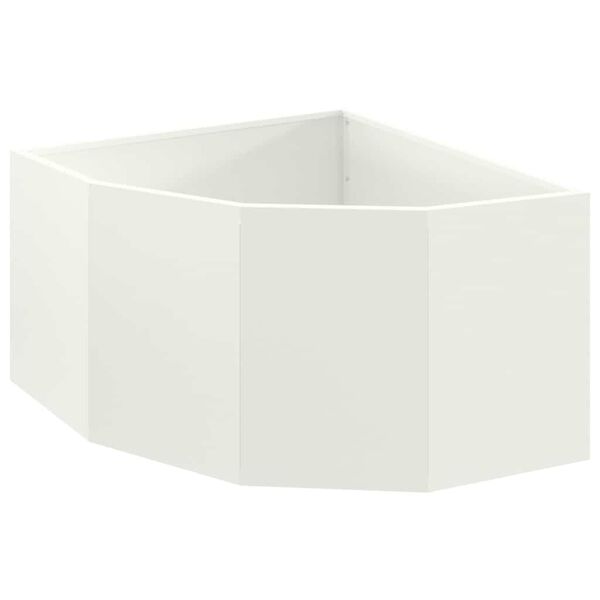 vidaXL Vaso de Canto Branco 60 x 60 x 35 cm A&ccedil;o