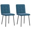 vidaXL Cadeiras de jantar 2 pcs veludo azul
