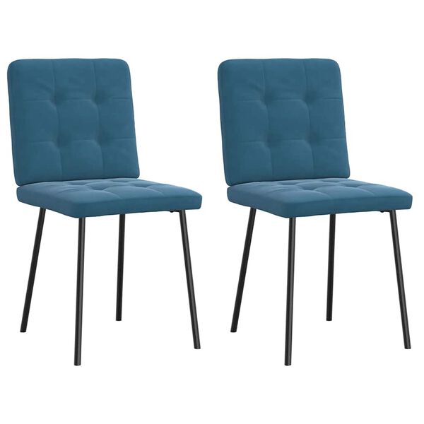 vidaXL Cadeiras de jantar 2 pcs veludo azul
