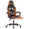 vidaXL Cadeira gaming giratória+apoio pés couro artif. preto/laranja