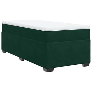 vidaXL Cama com molas/colch&atilde;o 90x200 cm veludo verde-escuro