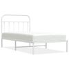 vidaXL Estrutura de cama com cabeceira 100x190 cm metal branco