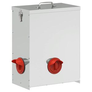 vidaXL Comedouro para galinha Prateado 32,5 x 20,5 x 43 cm