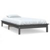 vidaXL Estrutura de cama 90x200 cm pinho maci&ccedil;o cinzento