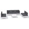 vidaXL 8 pcs conjunto lounge de jardim c/ almofad&otilde;es pinho maci&ccedil;o