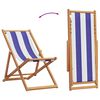 vidaXL Cadeiras de praia dobr&aacute;veis 2 pcs tecido/madeira azul/branco