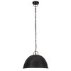 vidaXL Candeeiro suspenso vintage indust. redondo 25 W 41 cm E27 preto