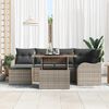 vidaXL Conjunto de Sof&aacute; de Jardim 7 pcs Cinzeto Rattan Sint&eacute;tico