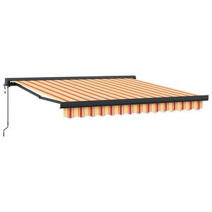 vidaXL Toldo retr&aacute;til 3x2,5 m tecido e alum&iacute;nio amarelo e branco