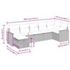 vidaXL 7 pcs conjunto de sof&aacute;s p/ jardim com almofad&otilde;es vime PE bege