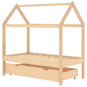 vidaXL Estrutura de cama para crian&ccedil;as c/ gaveta 70x140cm pinho maci&ccedil;o